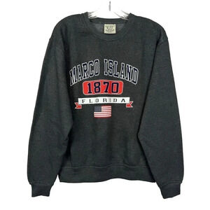 NEW Pacific Co Marco Island Florida Sweatshirt Sz S Gray Academia Crewneck